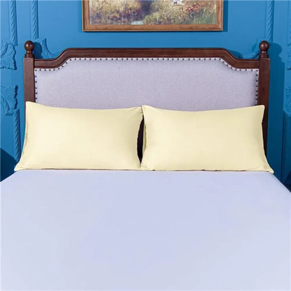Set of 4, 100% Brushed Microfiber Pillow Cases, 20x30 Inches, Ivory